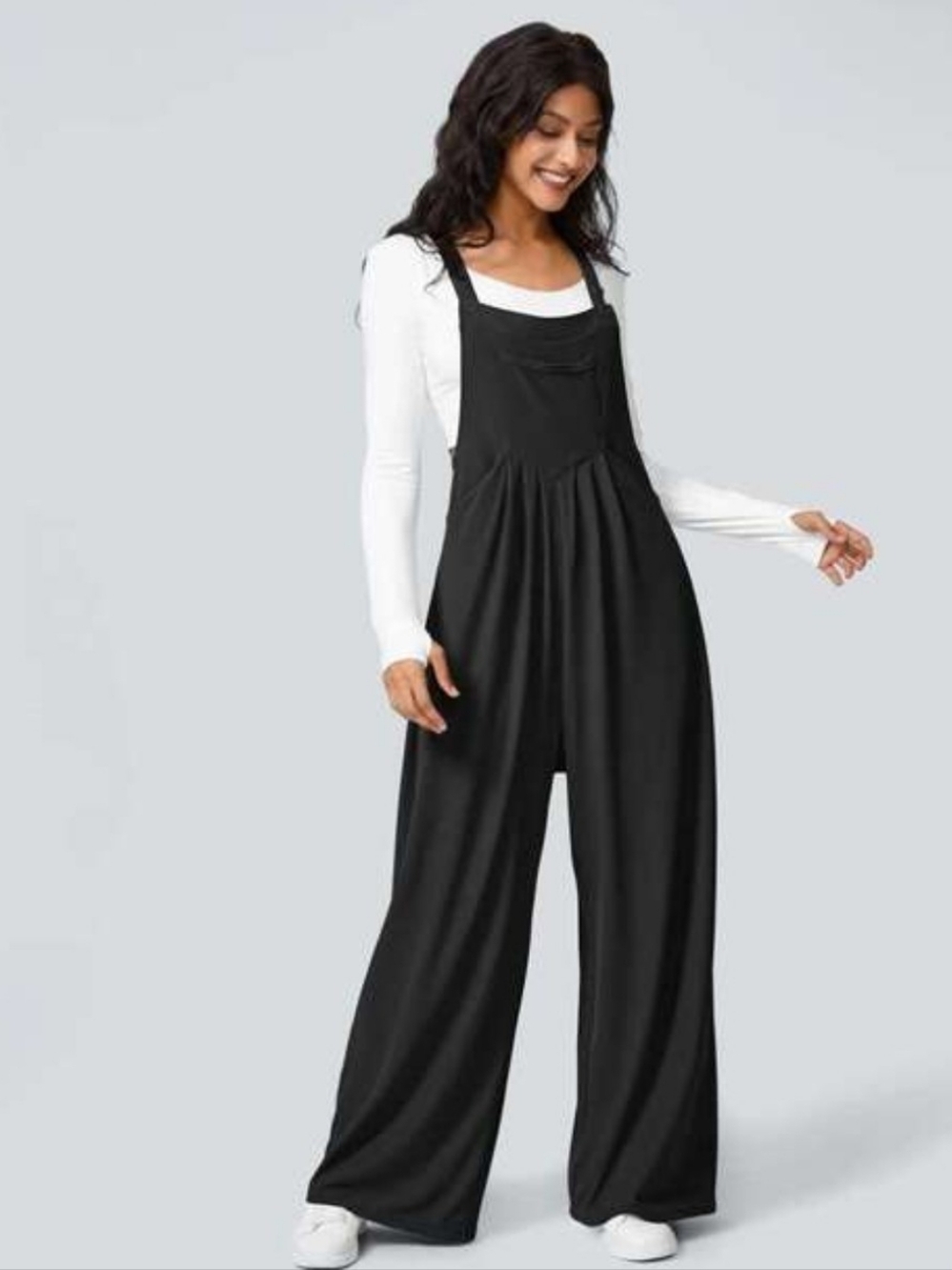 Halara  Casual Overalls with Pockets Black Jumpsuit